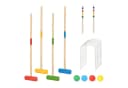 Clanmacy Krocket Spiel Croquet Set für 4 Spieler Outdoor Gartenspiel aus Holz Bild 2