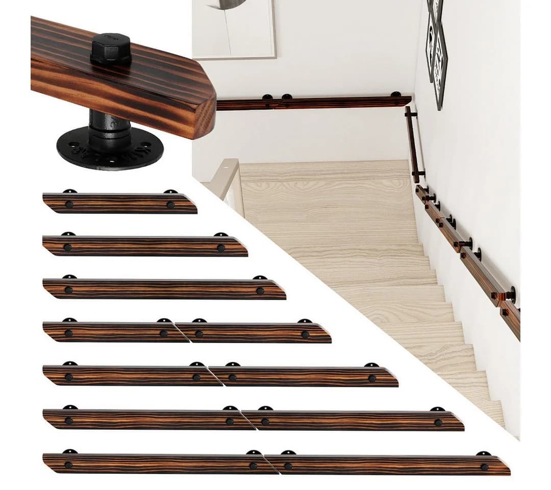 Clanmacy Wandhandlauf aus Massivholz 80 cm mit Halterung - Bild 2
