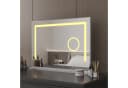 AQUALAVOS LED Schminkspiegel mit 3-fach Vergrößerung und Digitaler Uhr Bild 3