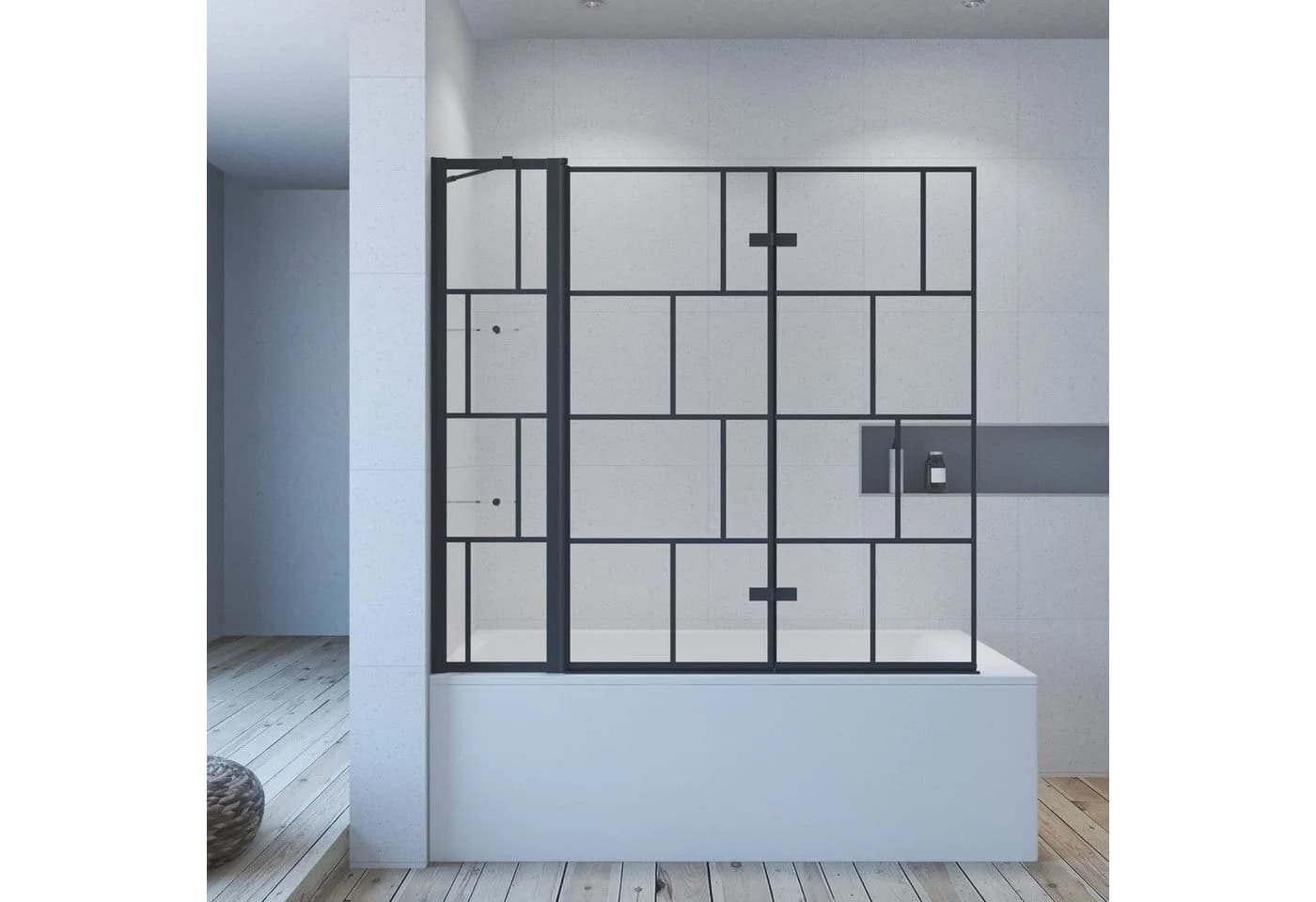 AQUALAVOS Badewannenfaltwand Duschabtrennung 5 mm Einscheiben-Sicherheitsglas (ESG) mit Nano-Beschichtung - Bild 2
