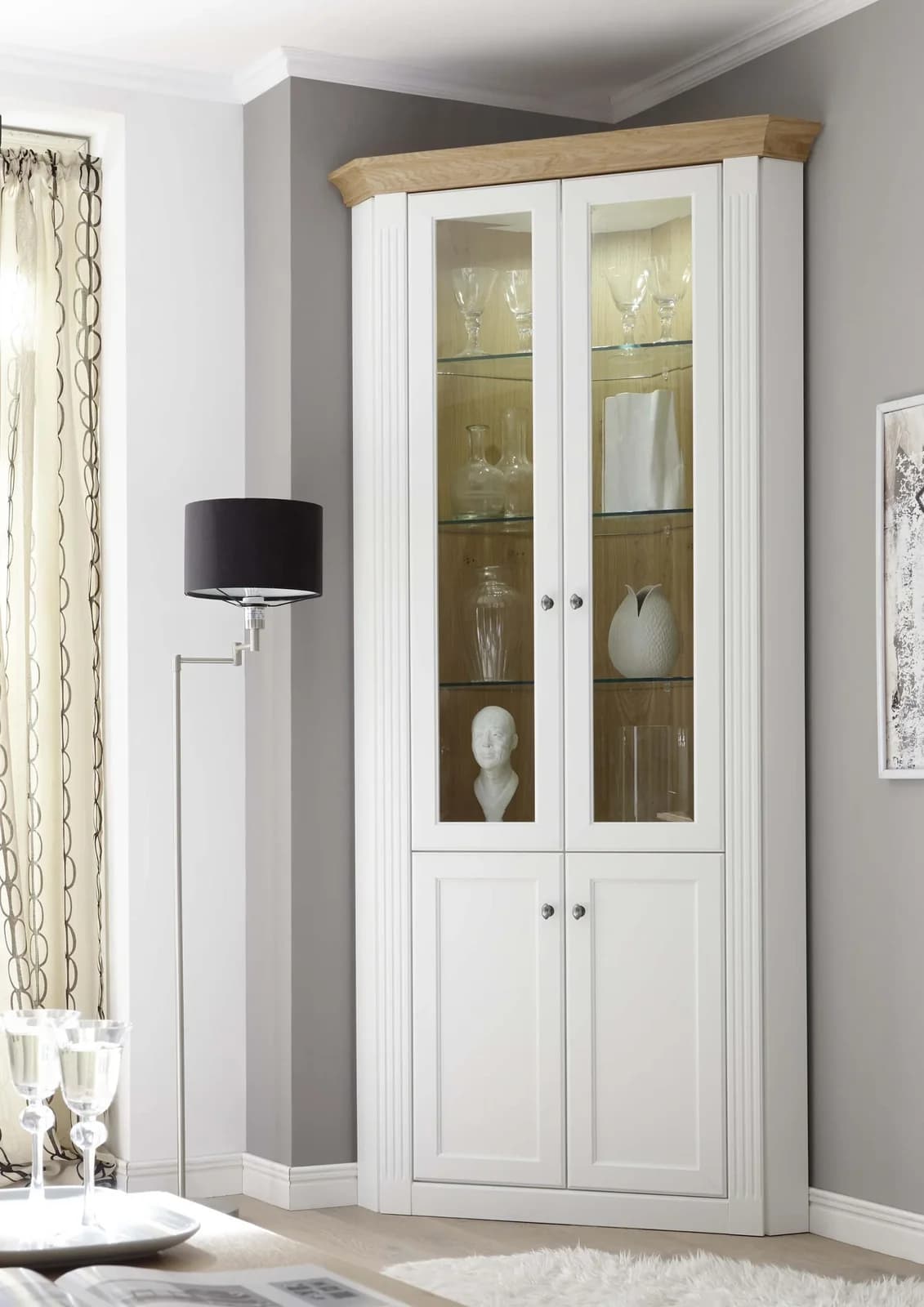 Vitrine WEHRSDORFER MAISONETTE Weiß Lack matt