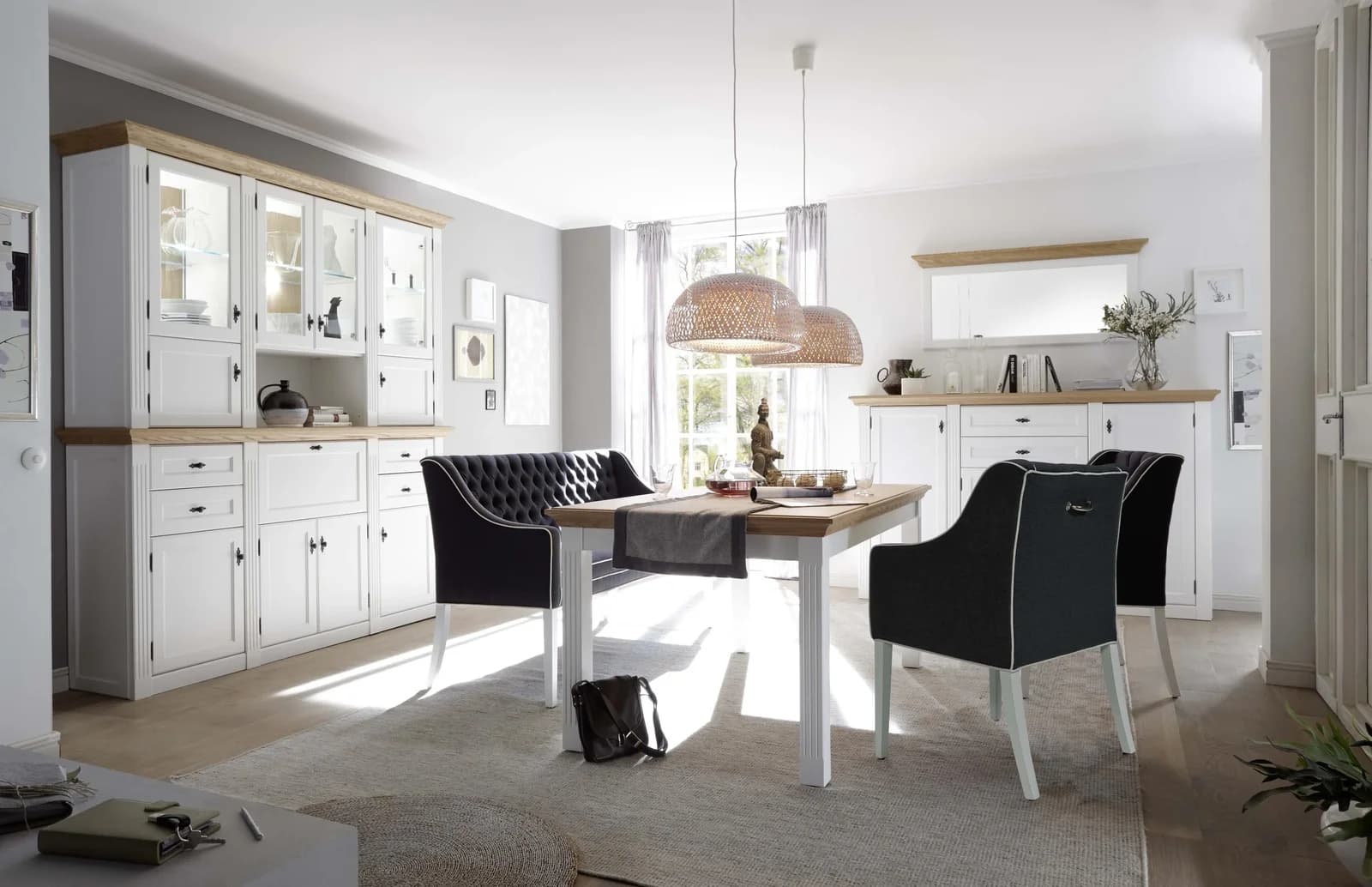 Esstisch WEHRSDORFER MAISONETTE Asteiche weiß ausziehbar