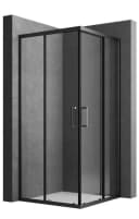 Boromal Eckdusche Duschkabine Schwarz Schiebetür 80x90cm Bild 2