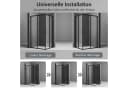 Boromal Eckdusche Duschkabine Schwarz Schiebetür 80x90cm Bild 4