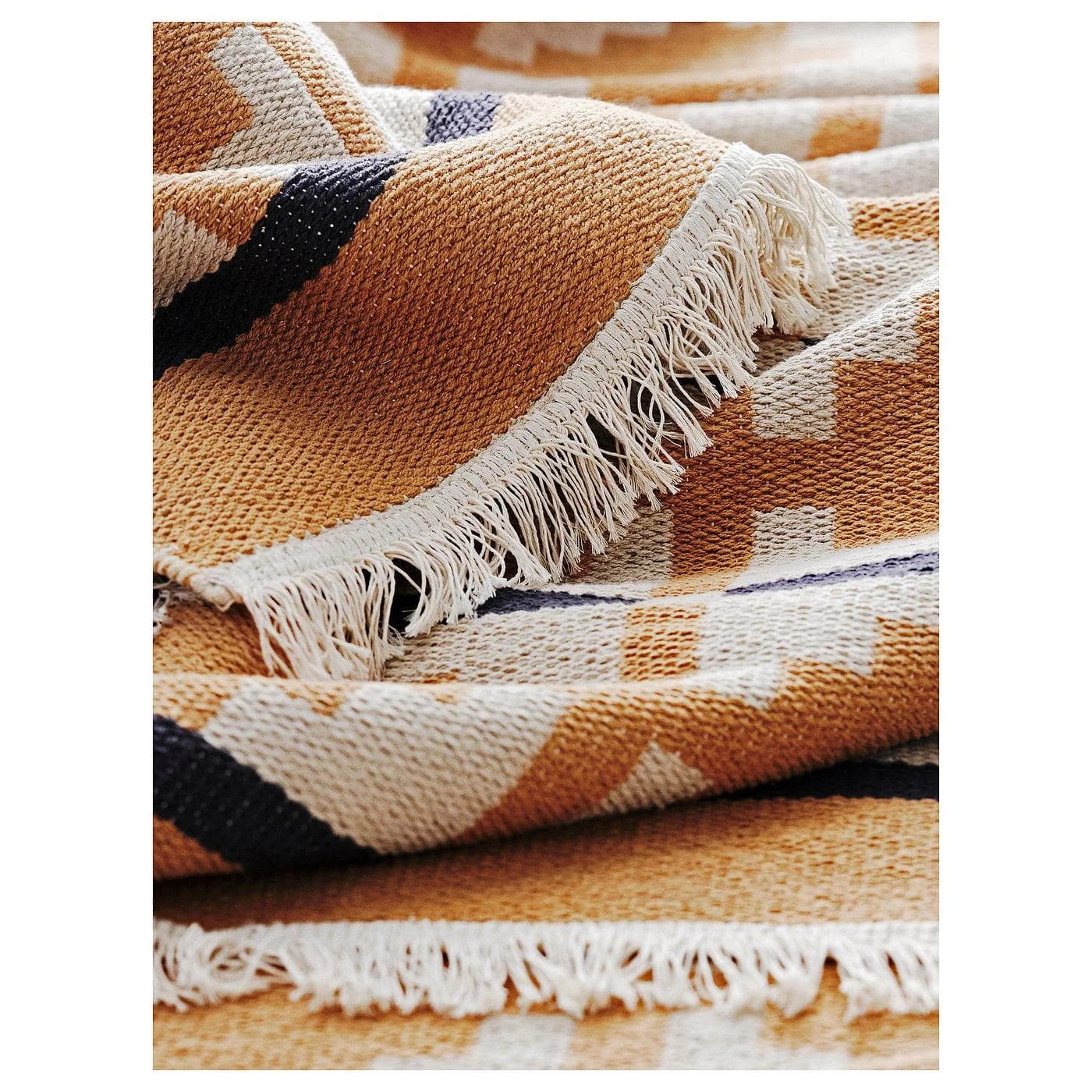 IKEA TELEGRAFLINJE Teppich flach gewebt Beige/Braun Geometrisch