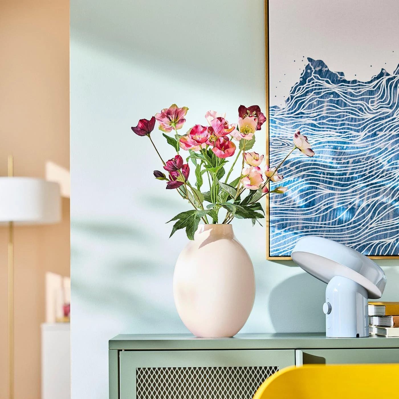 IKEA SMYCKA Kunstblumenstrauß Dunkelrosa