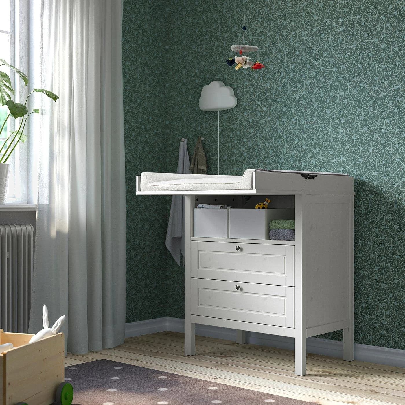 IKEA VÄDRA Bezug für Wickelunterlage Weiß Frottee