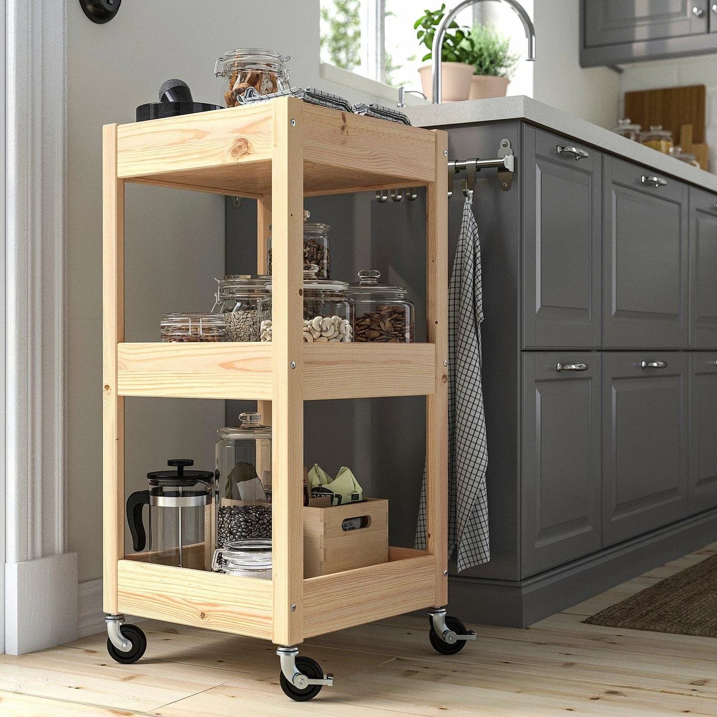 IKEA LOSHULT Servierwagen Kiefernholz
