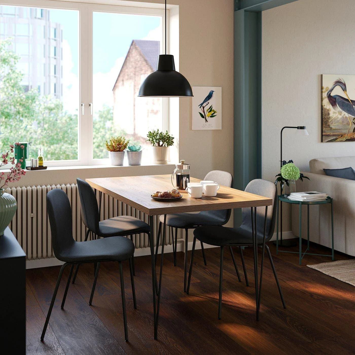 IKEA SKÅLSTA Tisch Nussbaum-Nachbildung Schwarzgrau