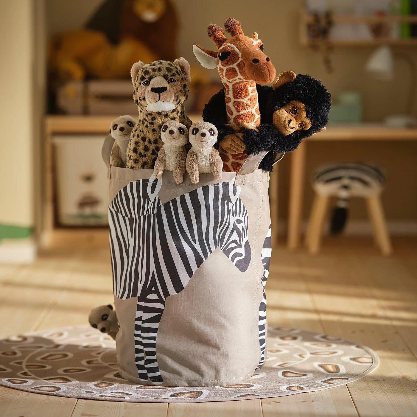 IKEA SANDLÖPARE Beutel Braun Zebramuster