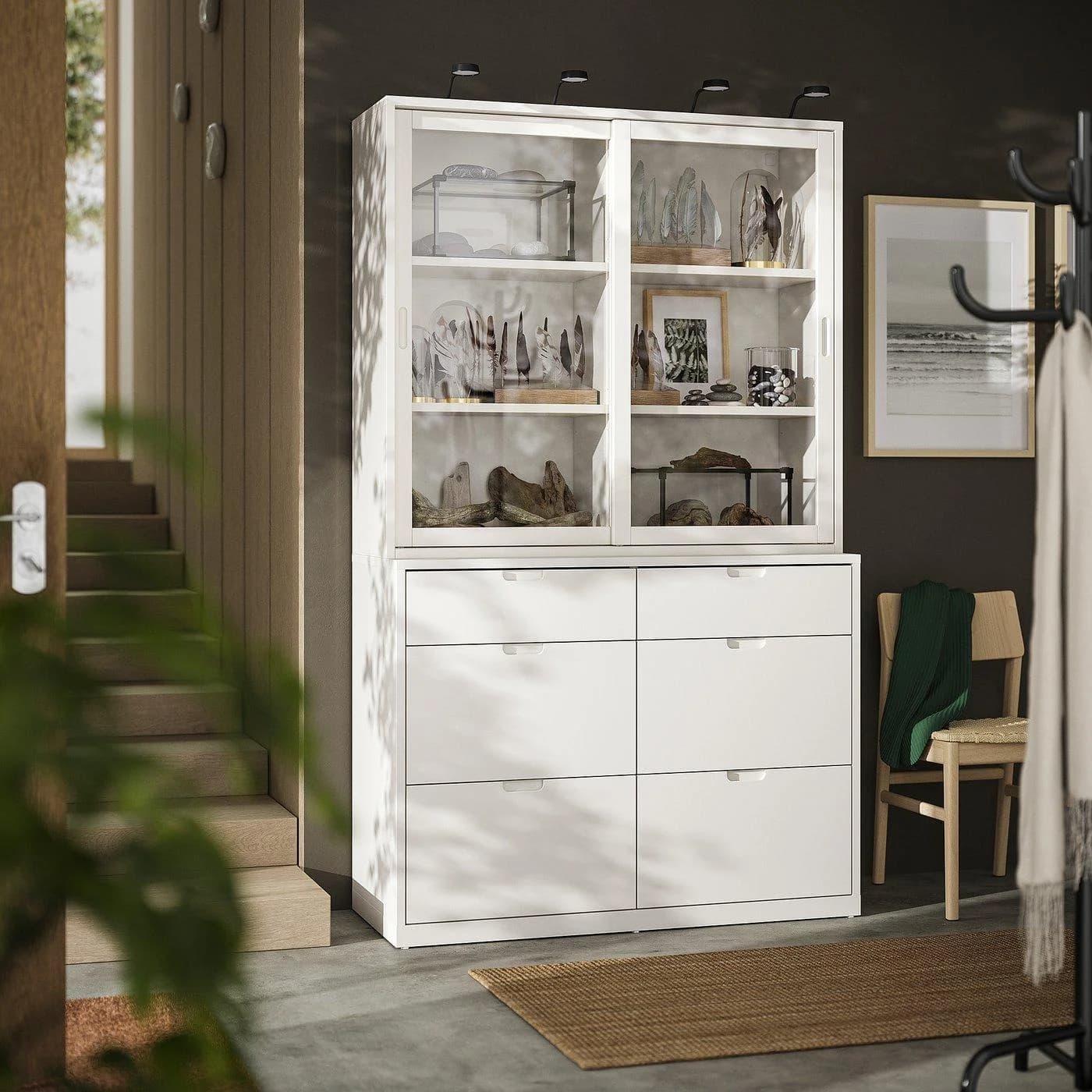 IKEA TONSTAD Aufbewahrung mit Schubladen Elfenbeinweiß Glas