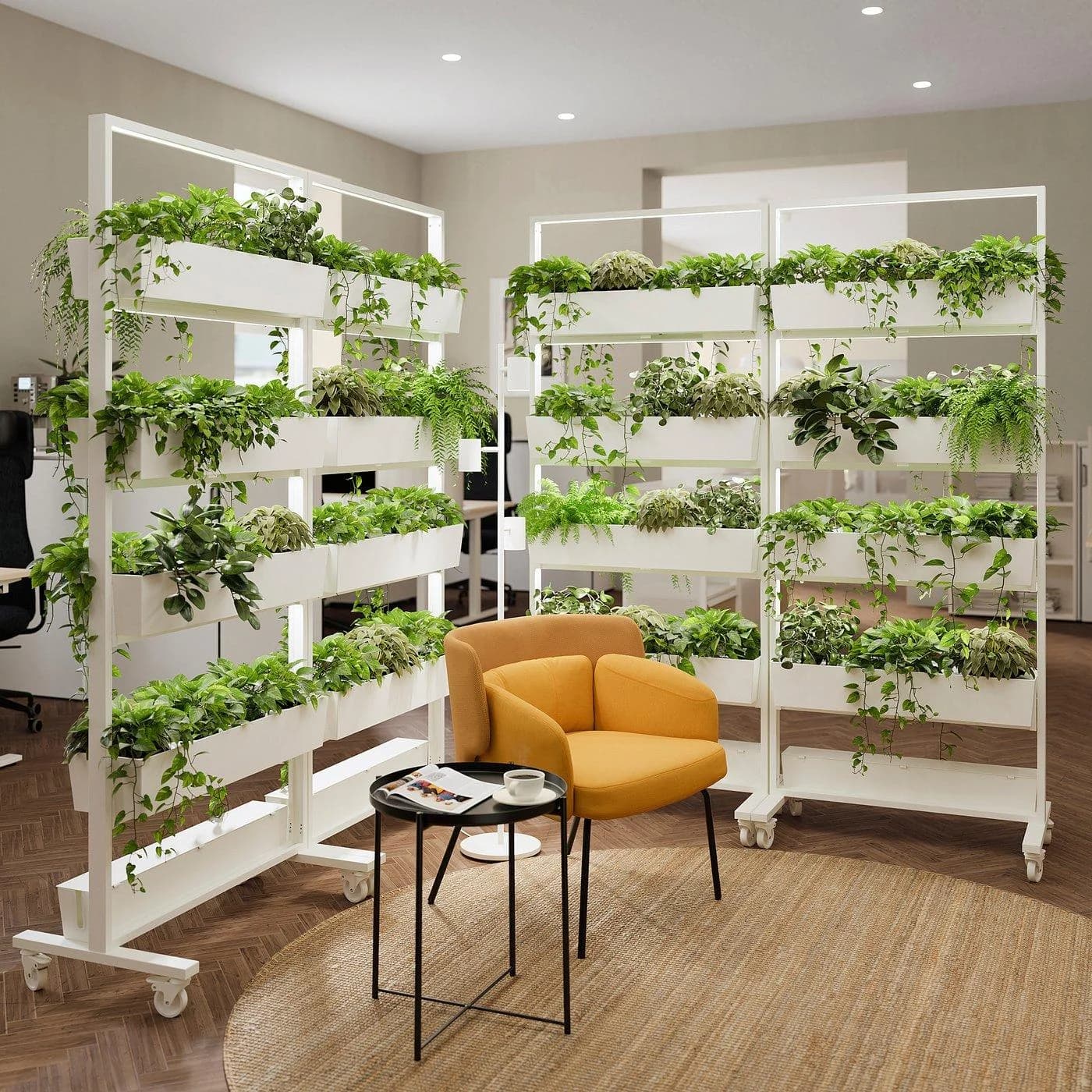 IKEA MITTZON Gestell mit Rollen, Behälter und Kabelaufbewahrung Weiß