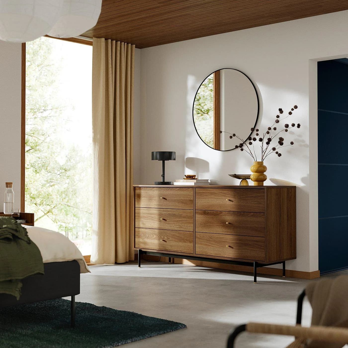 IKEA RÅDMANSÖ Kommode mit 6 Schubladen Braun Nussbaumnachbildung