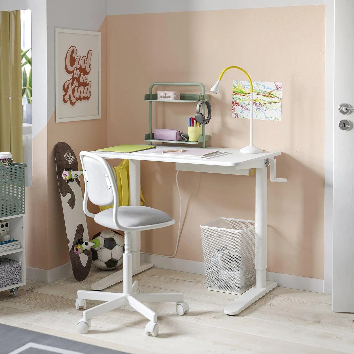 IKEA RELATERA Schreibtischkombination sitz/steh Weiß höhenverstellbar