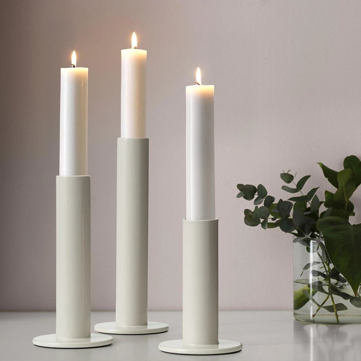 IKEA TUVKORNELL Kerzenhalter 3er Set Weiß