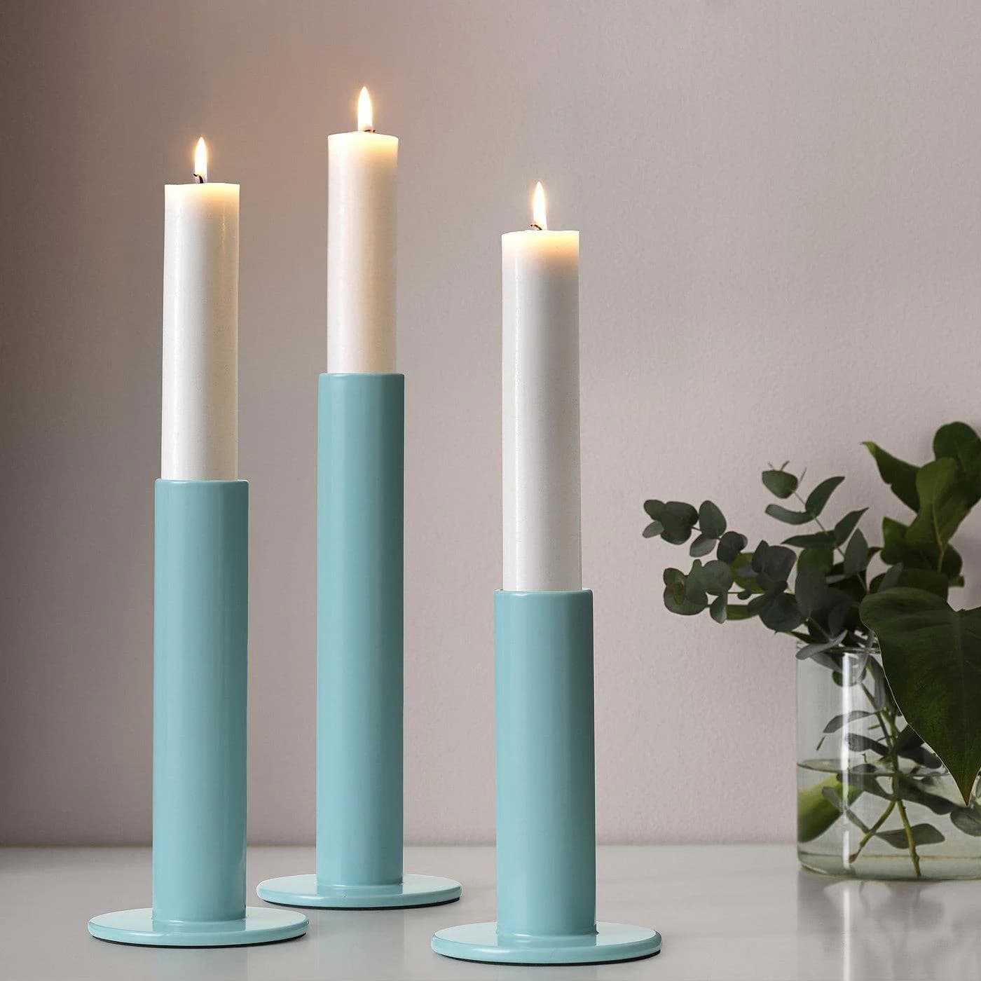 IKEA TUVKORNELL Kerzenhalter 3er-Set Blau