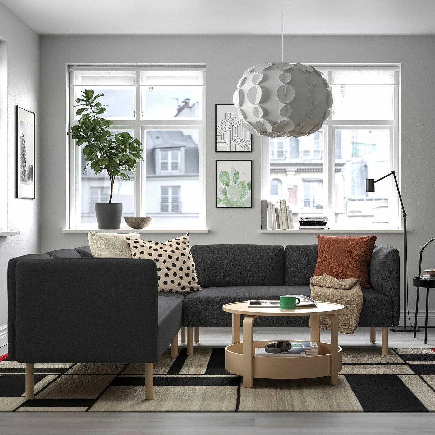IKEA LILLEHEM Modulecksofa 4-sitzig Gunnared Dunkelgrau
