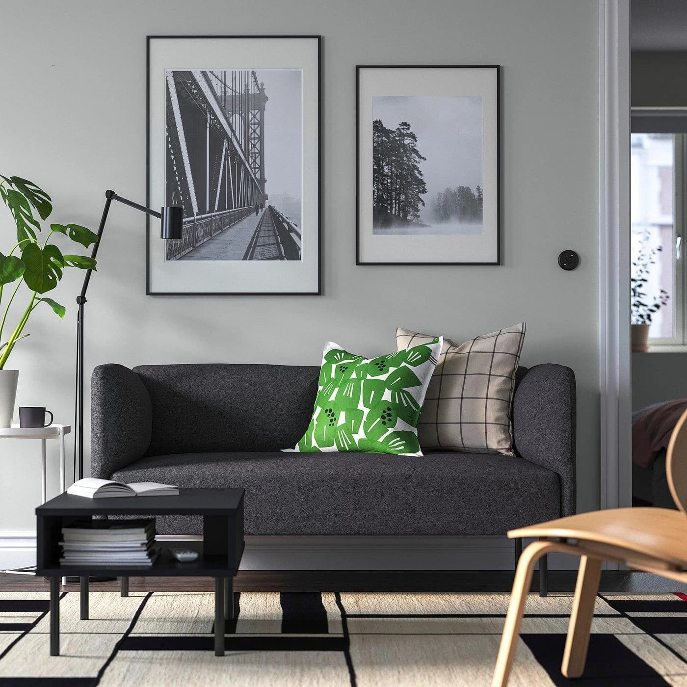 IKEA LILLEHEM 2er-Sitzelement Dunkelgrau Metall