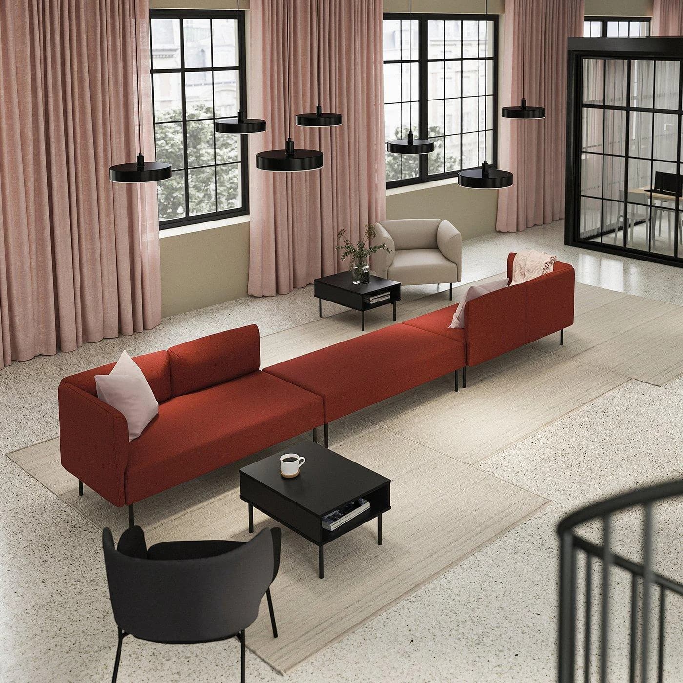 IKEA LILLEHEM 6er-Sitzelement Sofa Braunrot Metall