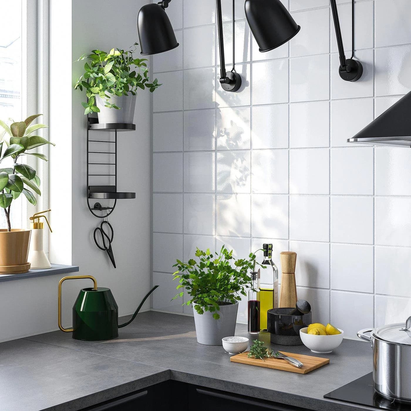 IKEA SKUGGRÖNA Pflanzenhalter Wandmontage Schwarz