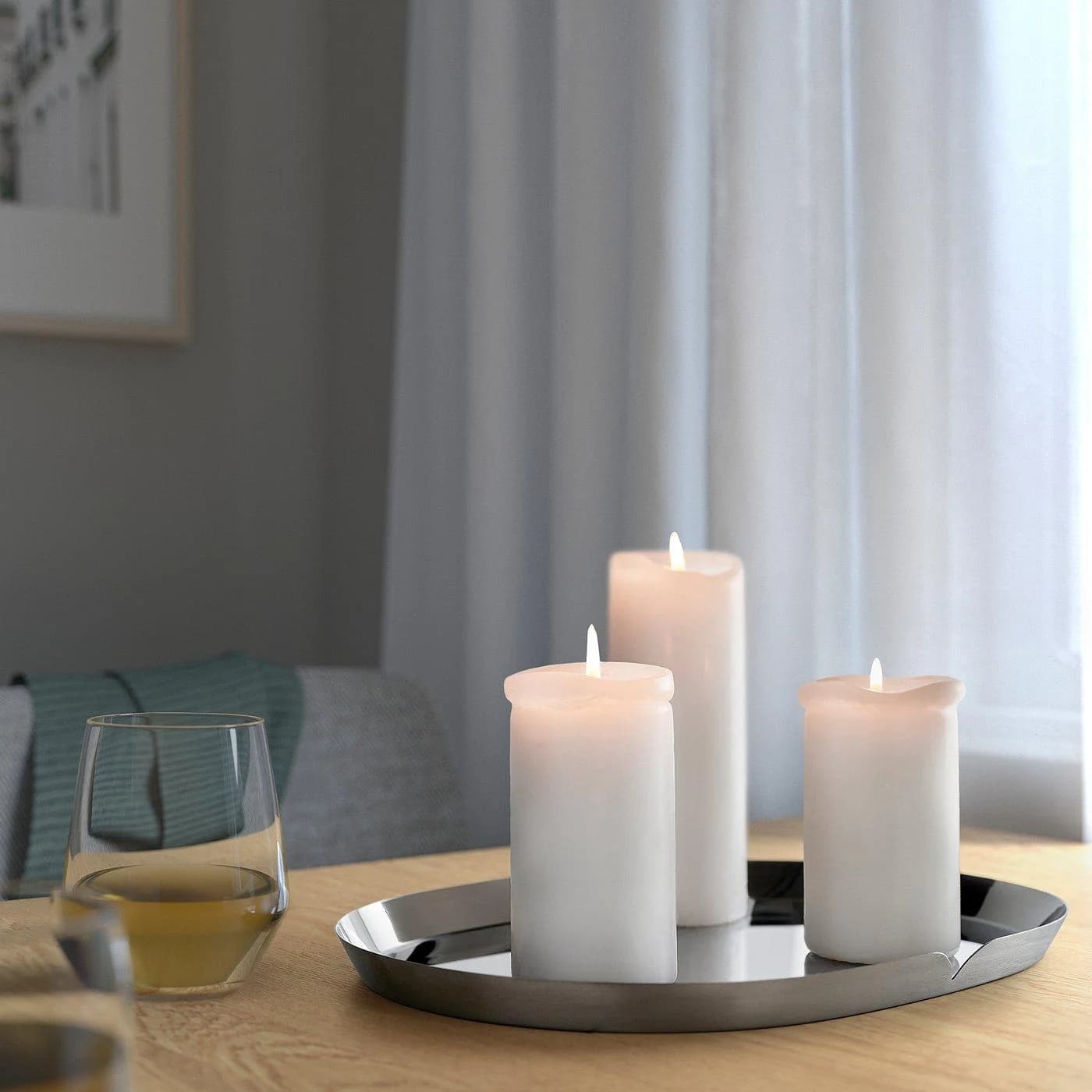 IKEA PRAKTAND Kerzen-/Dekoschale Edelstahl Grau