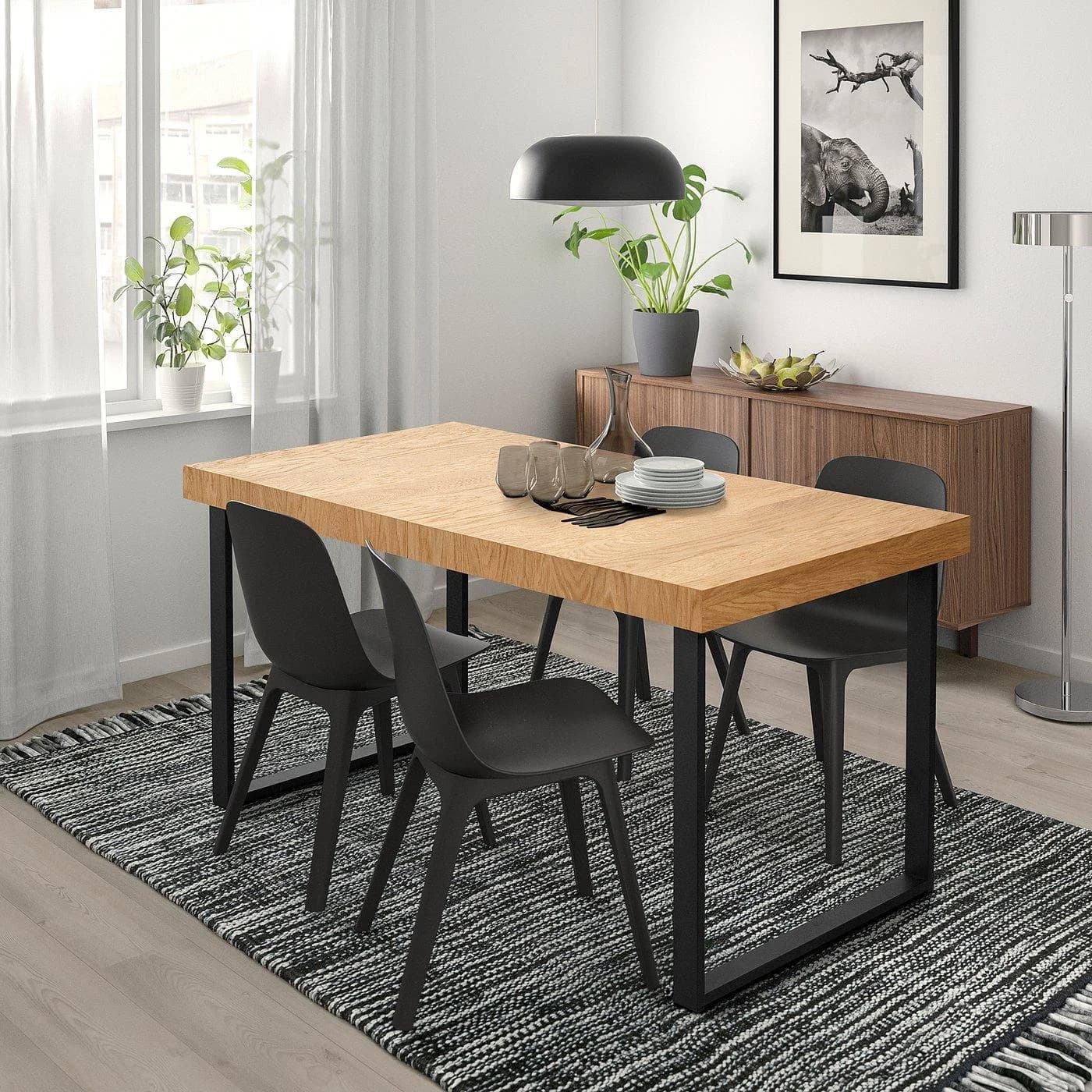 IKEA TARSELE Ausziehtisch Eichenfurnier Schwarz