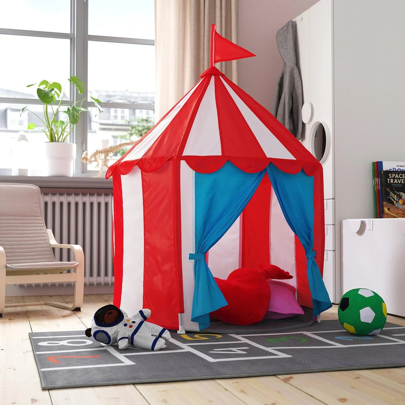 IKEA CIRKUSTÄLT Spielzelt Blau Rot Weiß
