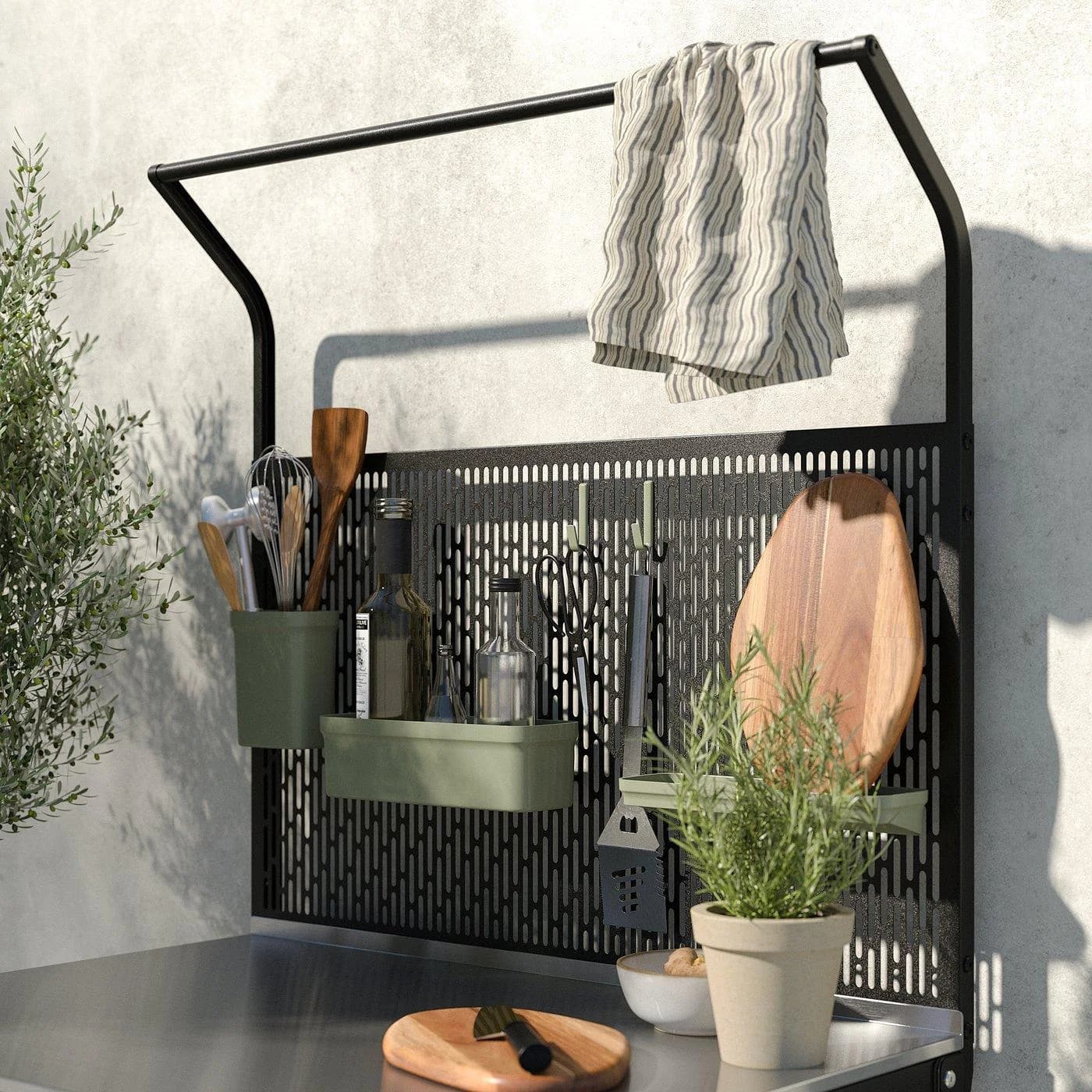 IKEA GRILLSKÄR Kücheninsel mit Rückwand Edelstahl Grau
