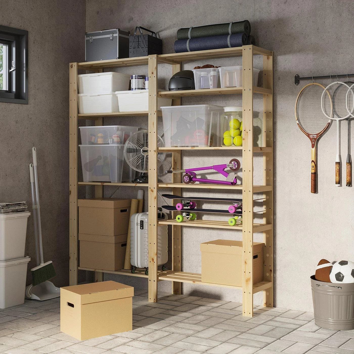 IKEA HEJNE 2 Elemente Massivholz Regalsystem