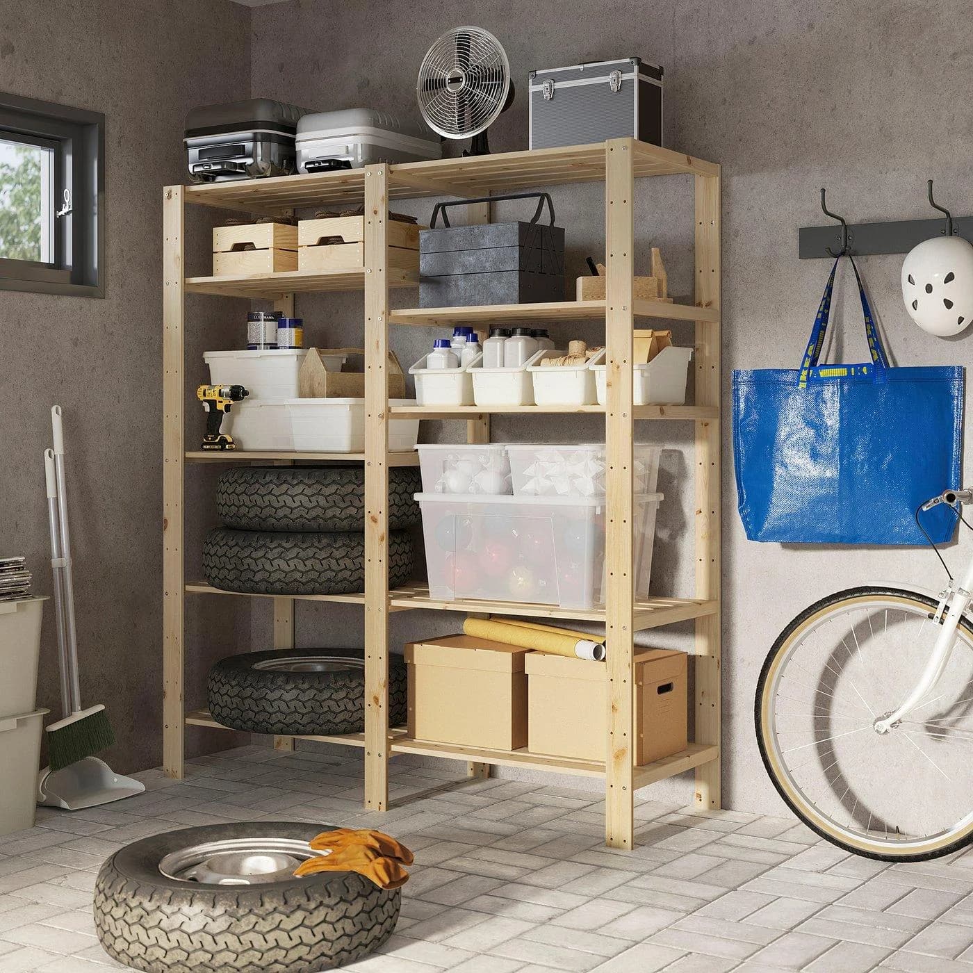 IKEA HEJNE 2 Elemente Massivholz Regalsystem