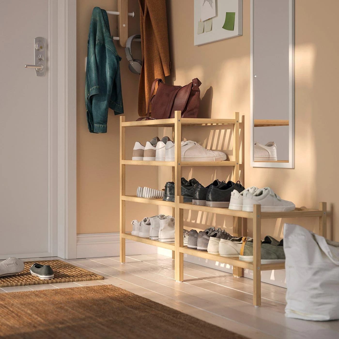 IKEA VASSKÄR Flur-Set 3-tlg. Bambus Schuhaufbewahrung