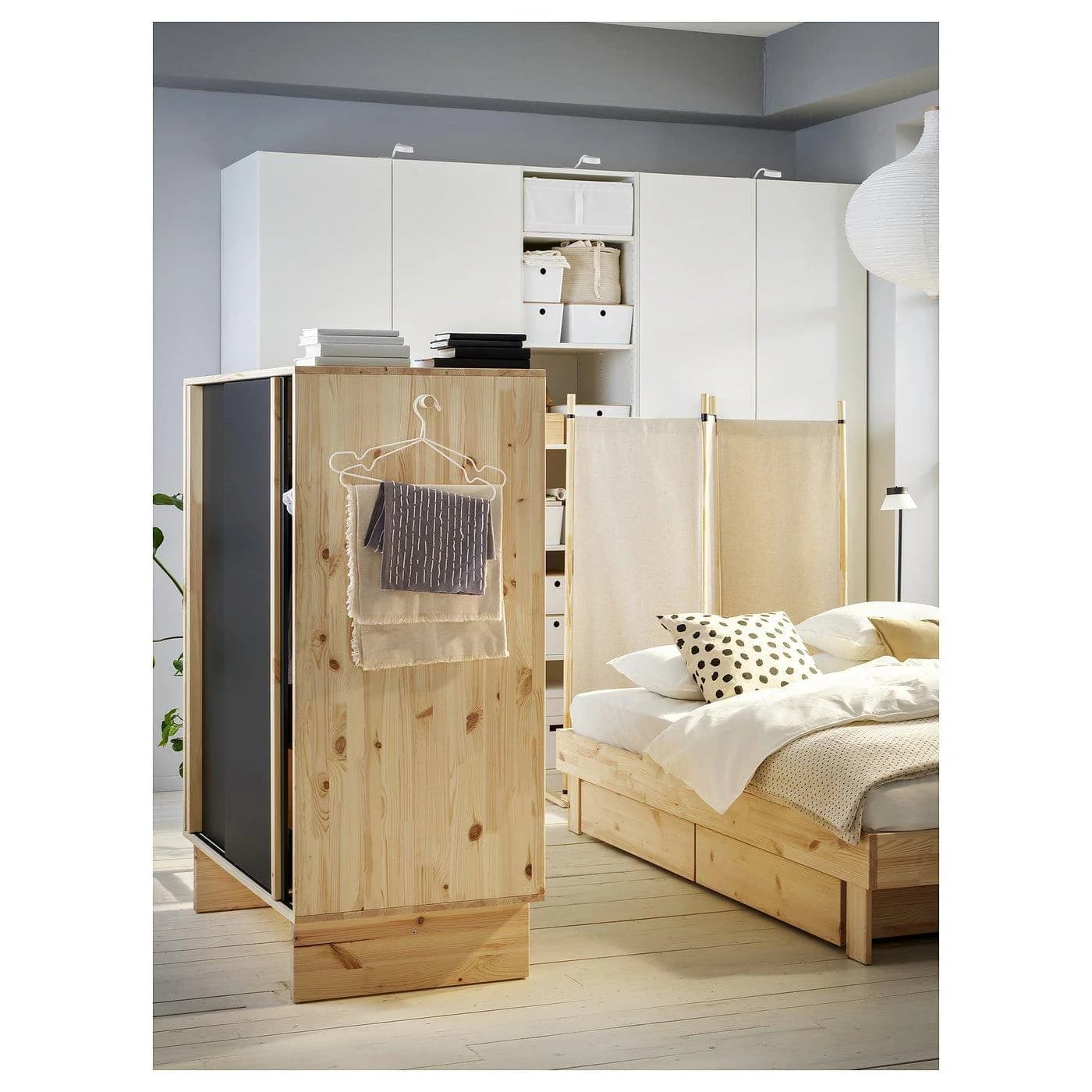 IKEA GLAMBERGET Schlafzimmermöbel 3er-Set Beige Kiefer