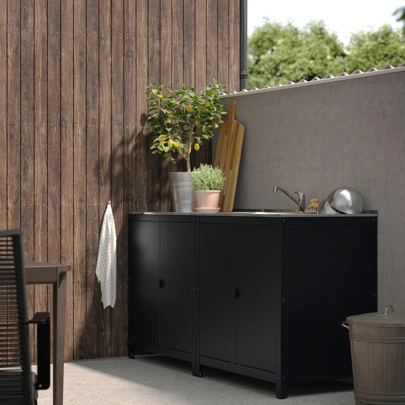 IKEA GRILLSKÄR Spüleneinheit Küche Edelstahl Grau