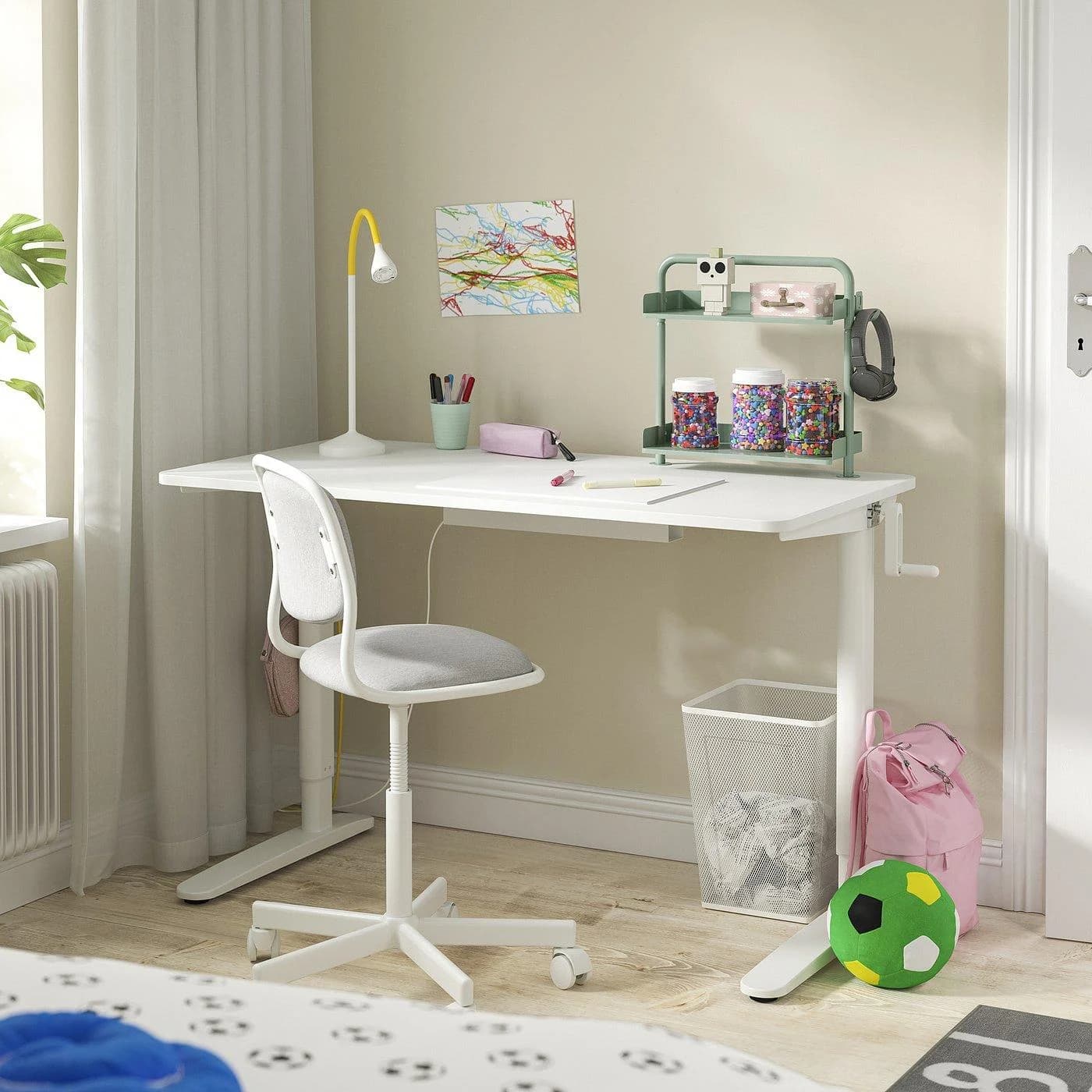 IKEA RELATERA Schreibtischkombination sitz/steh Weiß höhenverstellbar