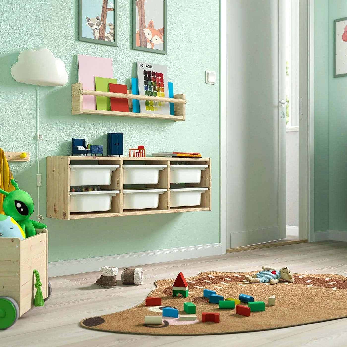 IKEA TROFAST Wandaufbewahrung Weiß Holz Kunststoff
