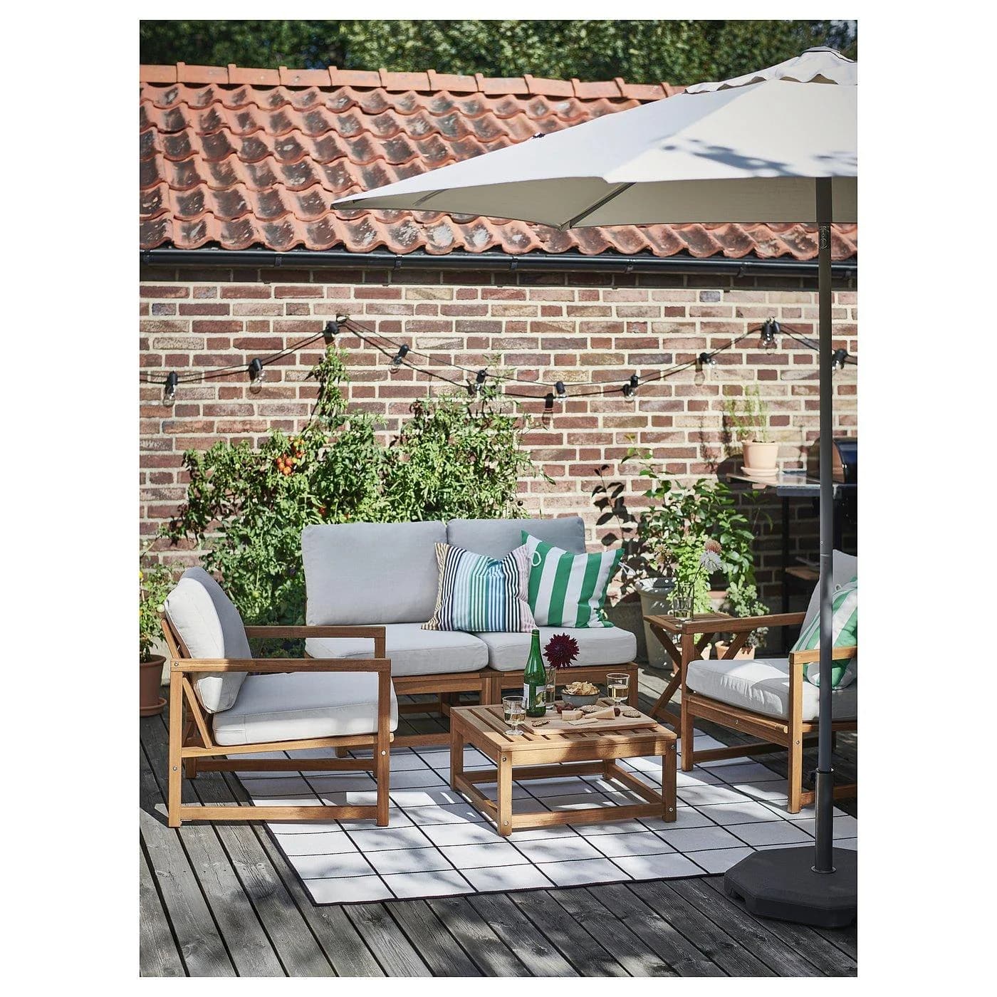 IKEA NÄMMARÖ Sesselelement Beige/Braun Akazienholz
