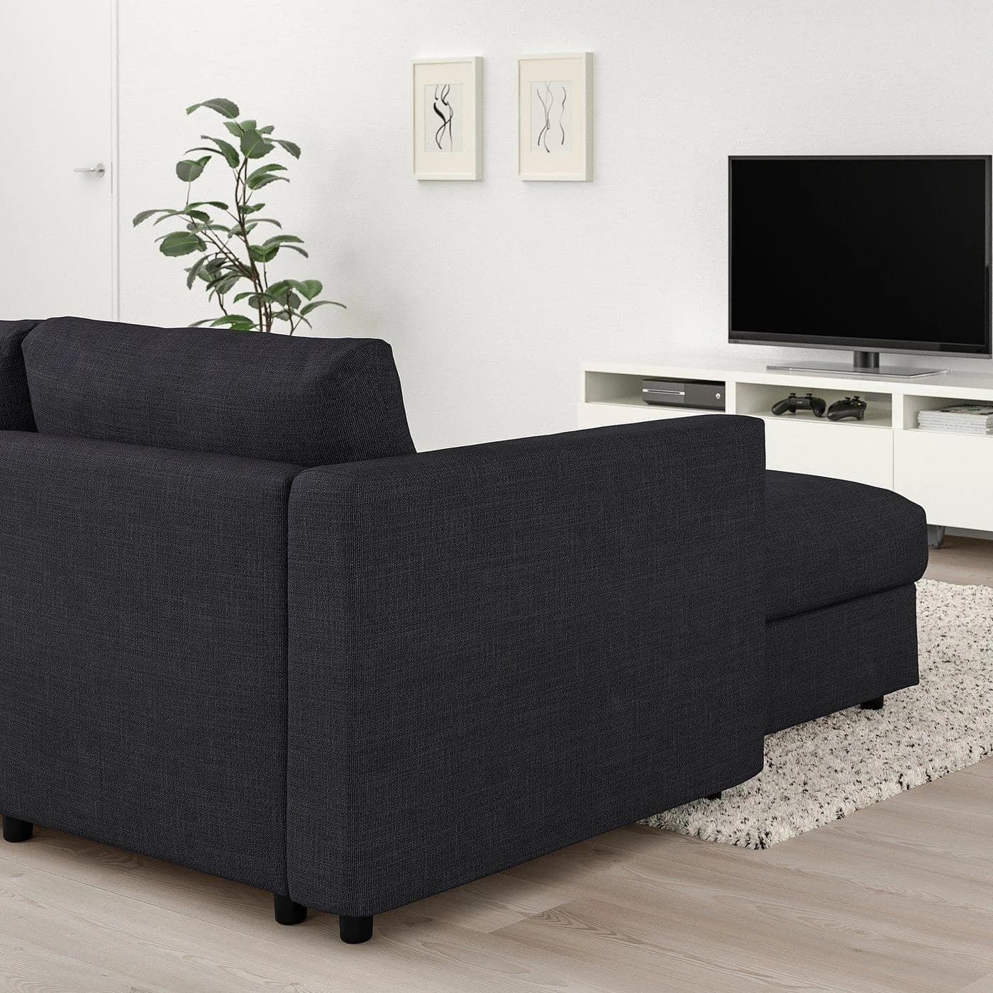 IKEA VIMLE 4er-Sofa mit Recamiere anthrazit