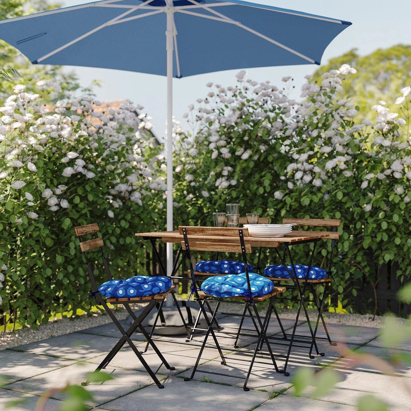 IKEA TÄRNÖ Tisch+4 Stühle/außen Faltbar Schwarz/Hellbraun