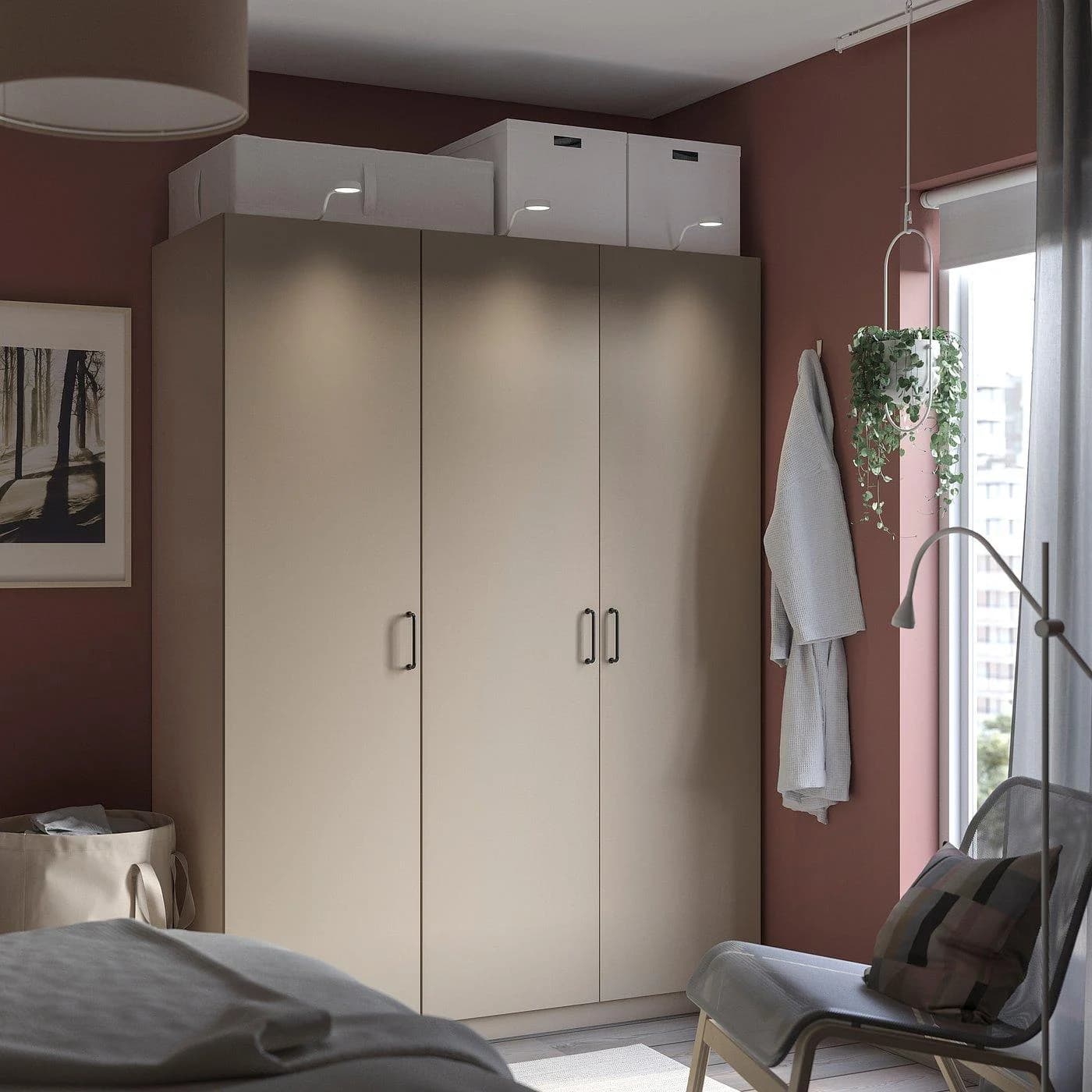 IKEA PAX / FORSAND Schrankkombination Graubeige Modern