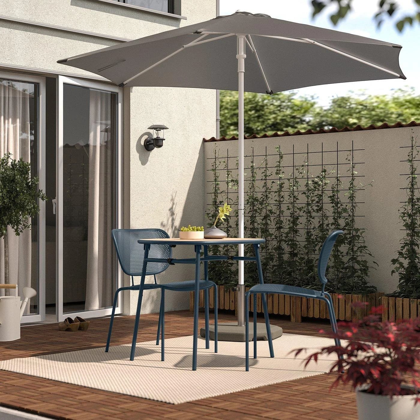IKEA DUVSKÄR Tisch und 2 Stühle Dunkelblau Eukalyptus