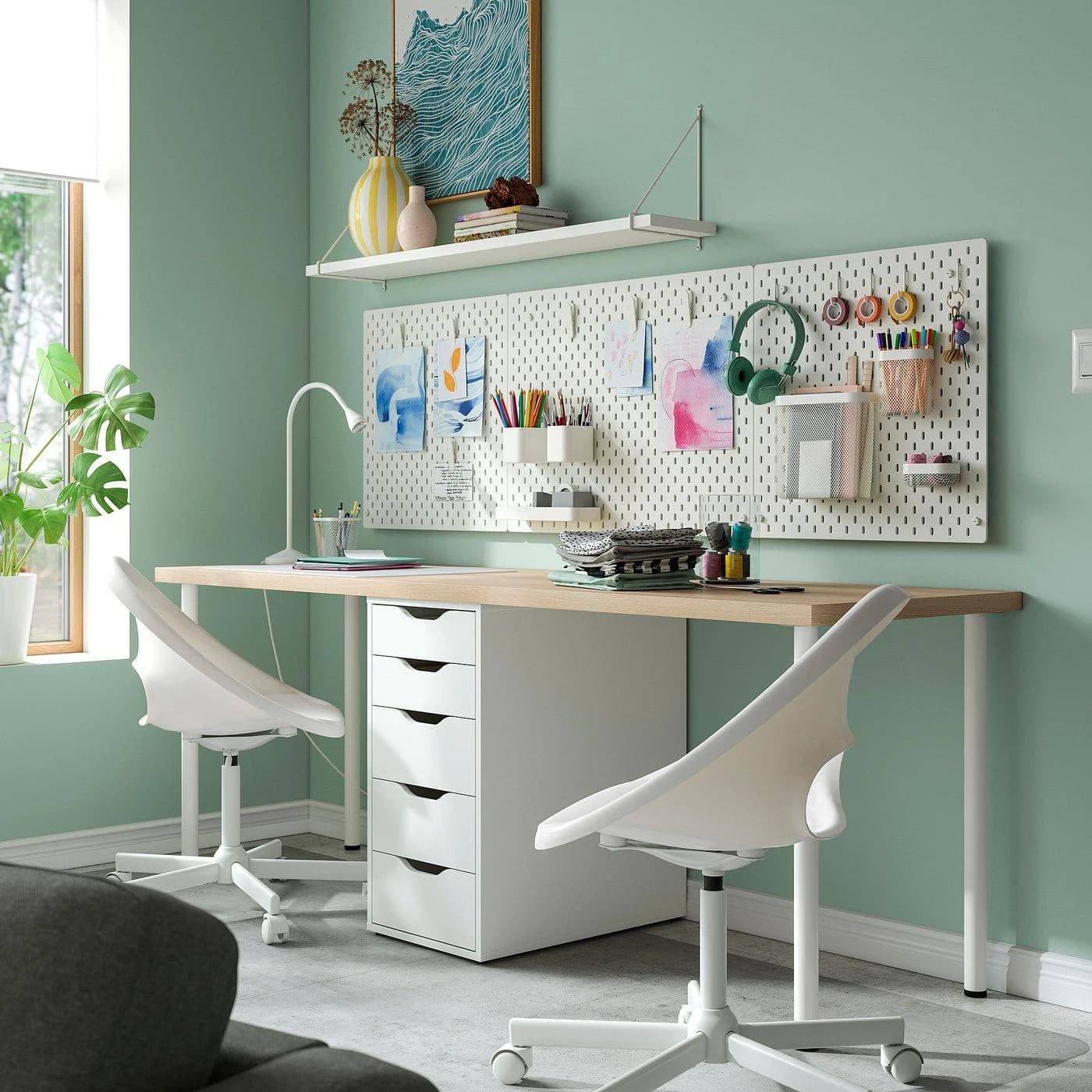 IKEA LAGKAPTEN / ALEX Schreibtisch Weiß/Braun
