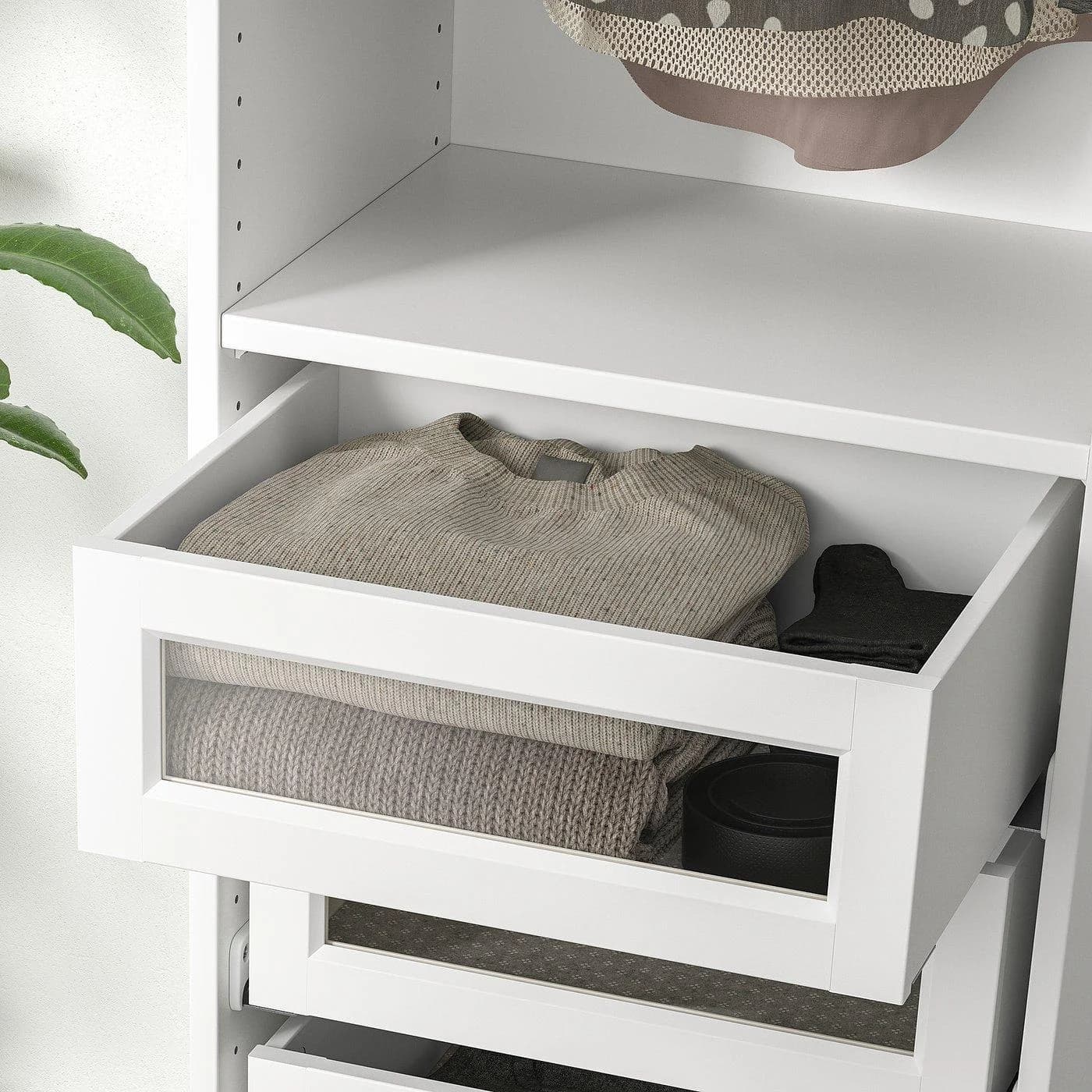 IKEA KOMPLEMENT Schublade mit Glasfrontrahmen Weiß