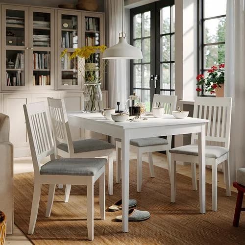IKEA NÄSINGE Stuhl Weiß Landhausstil mit waschbarem Bezug