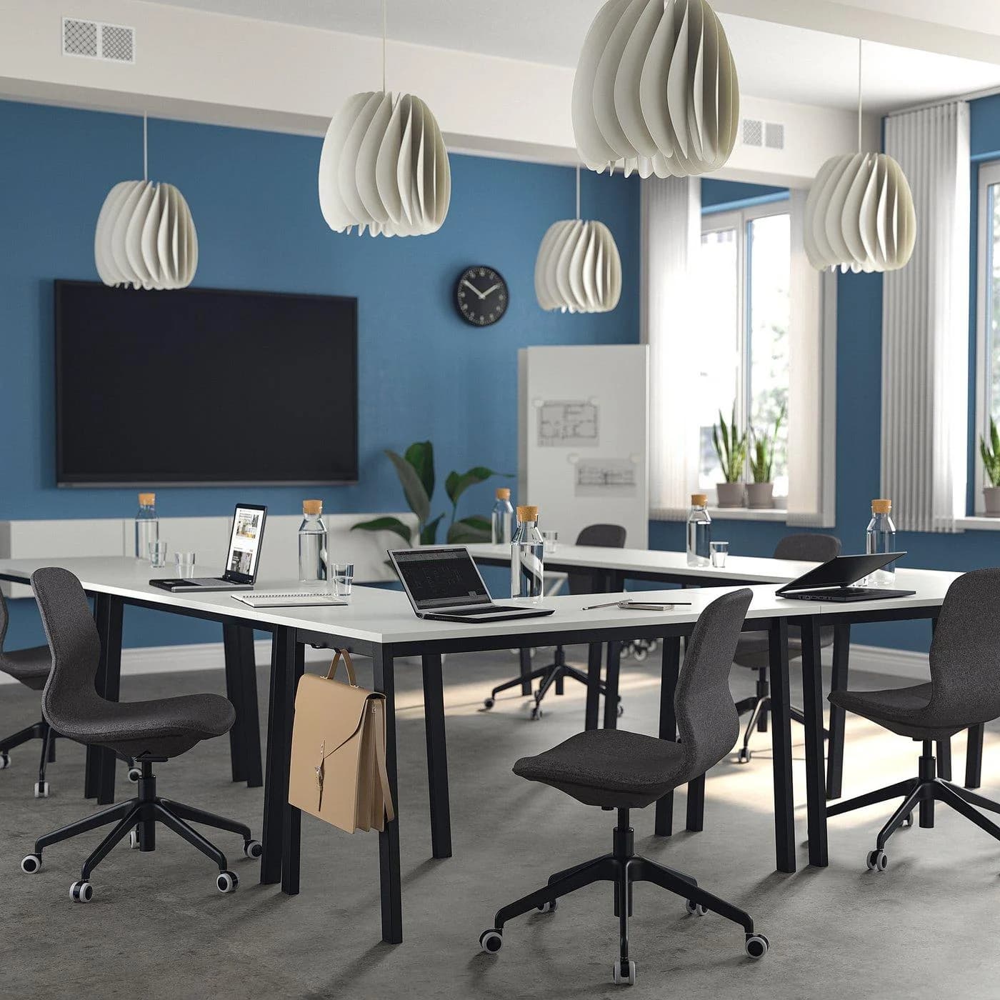 IKEA MITTZON Konferenztisch Schwarz/Weiß Modern