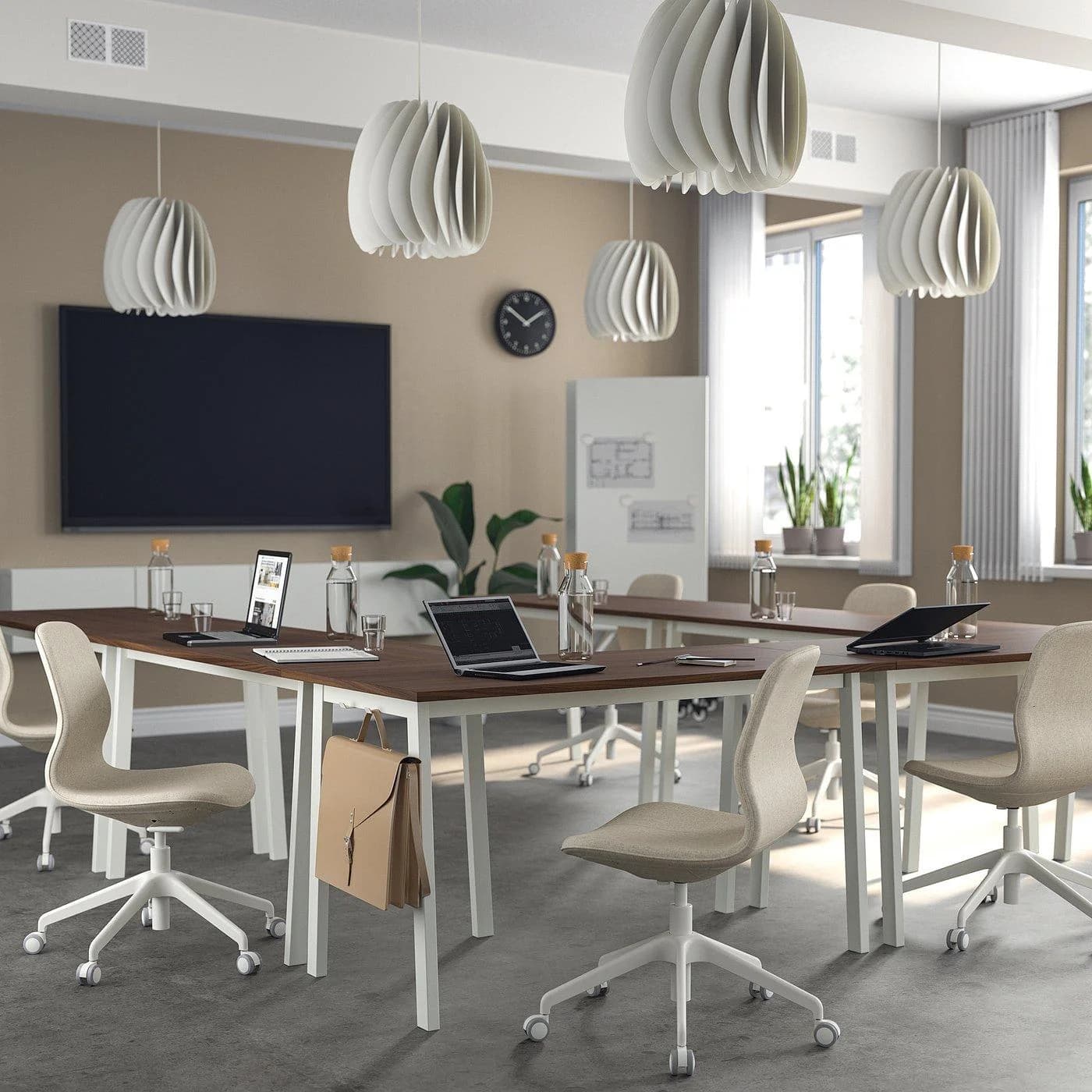 IKEA MITTZON Konferenztisch Nussbaumfurnier Weiß