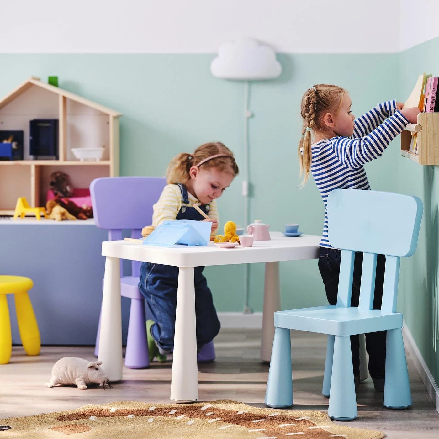 IKEA MAMMUT Kinderstuhl Hellblau Robust & Wetterfest