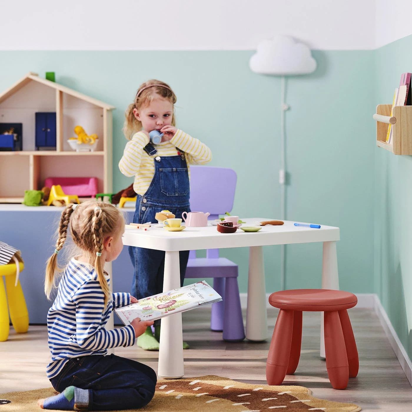 IKEA MAMMUT Kinderhocker Rot