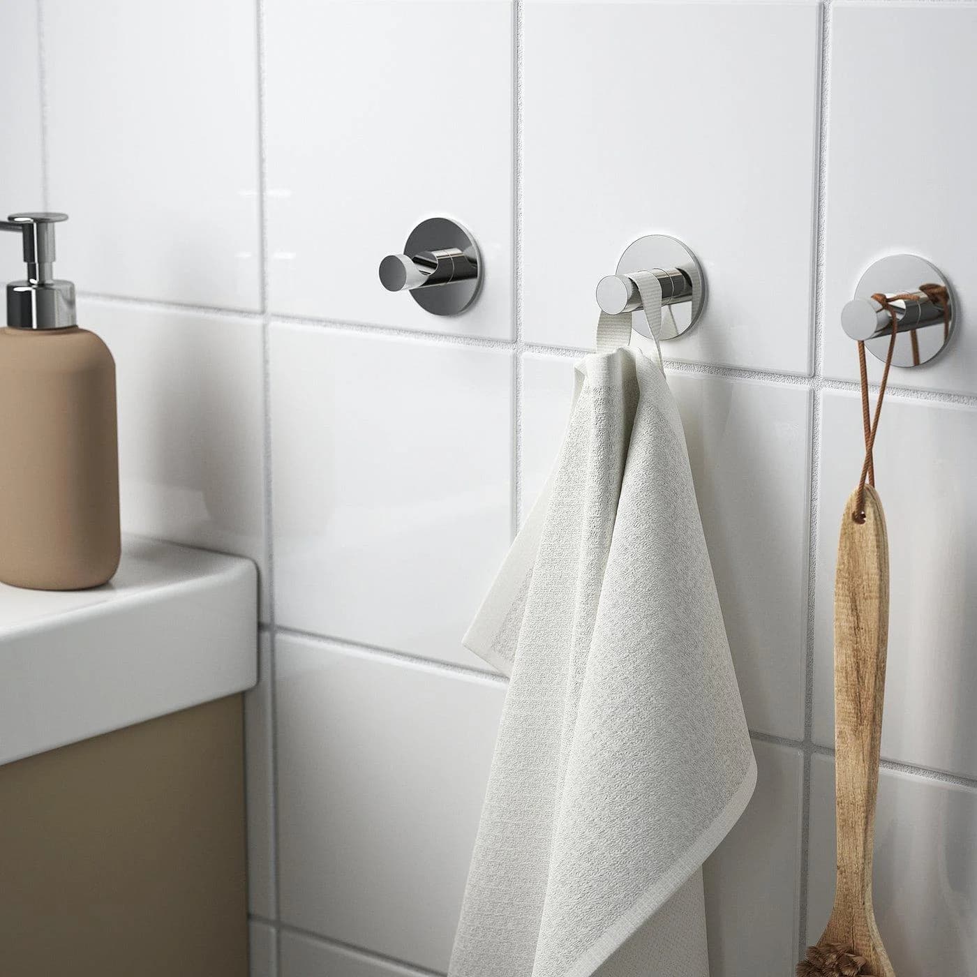 IKEA SKOGHALL Haken selbstklebend verchromt