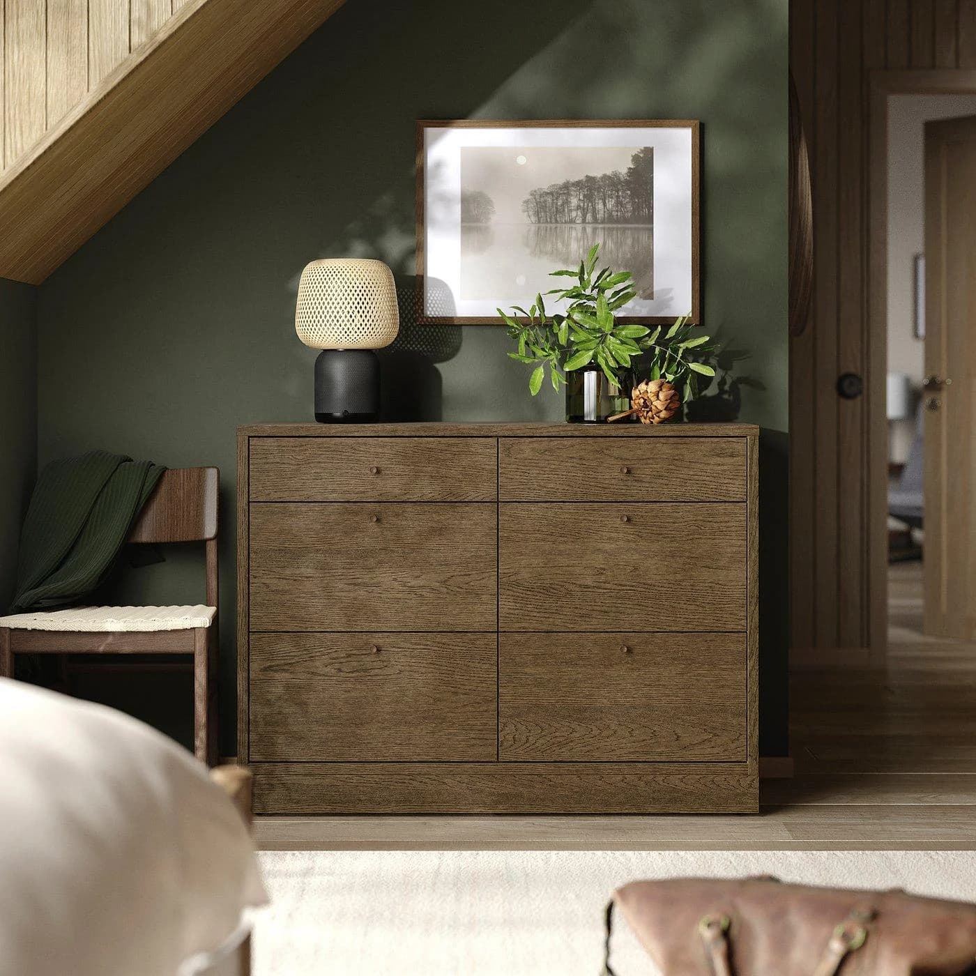 IKEA TONSTAD Kommode mit 6 Schubladen Braun Gebürstetes Eichenfurnier