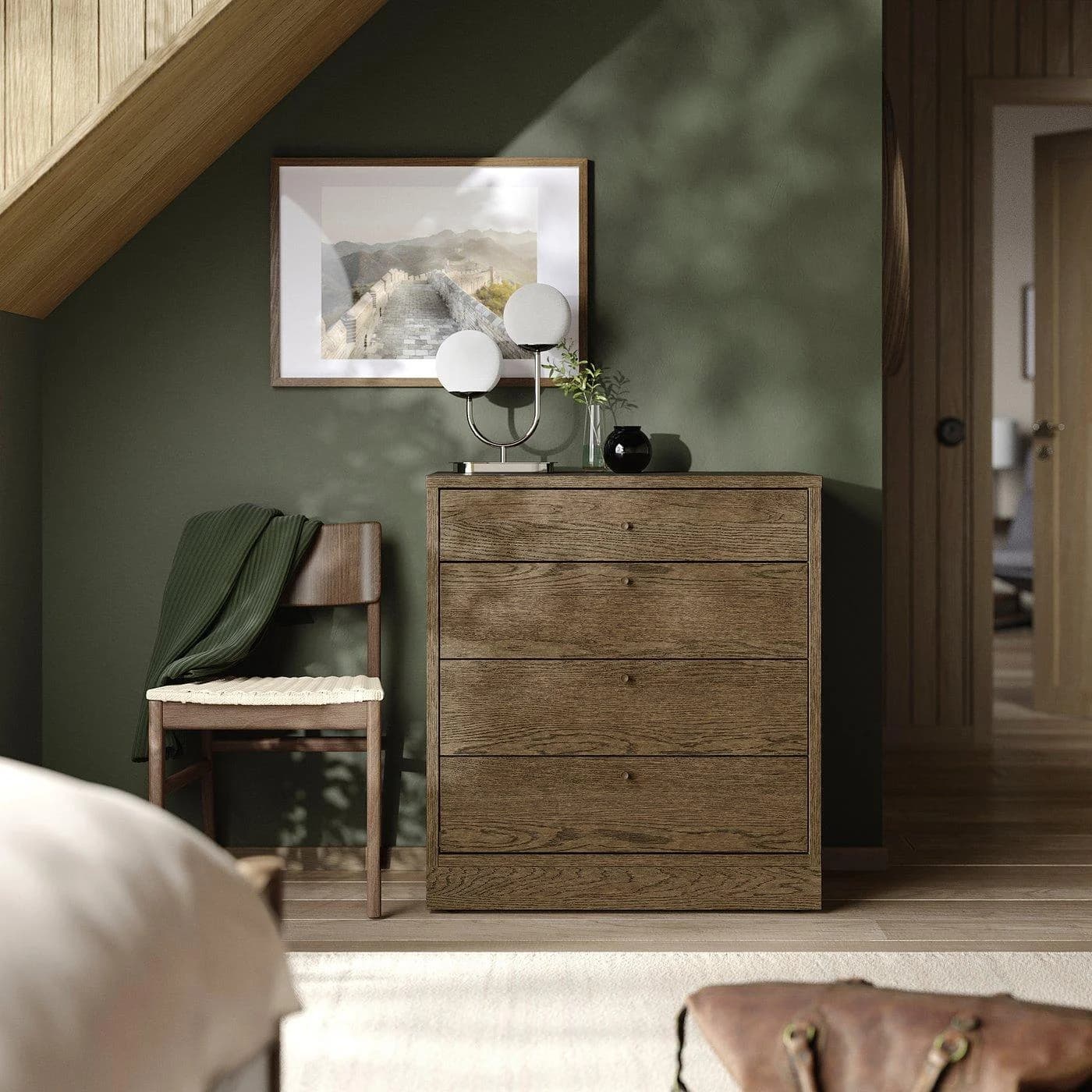 IKEA TONSTAD Kommode mit 4 Schubladen Braun Gebürstetes Furnier